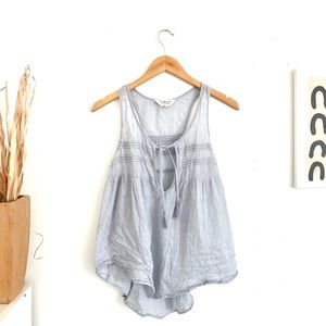 Light Blue Y2K Lightweight Oversized Tank